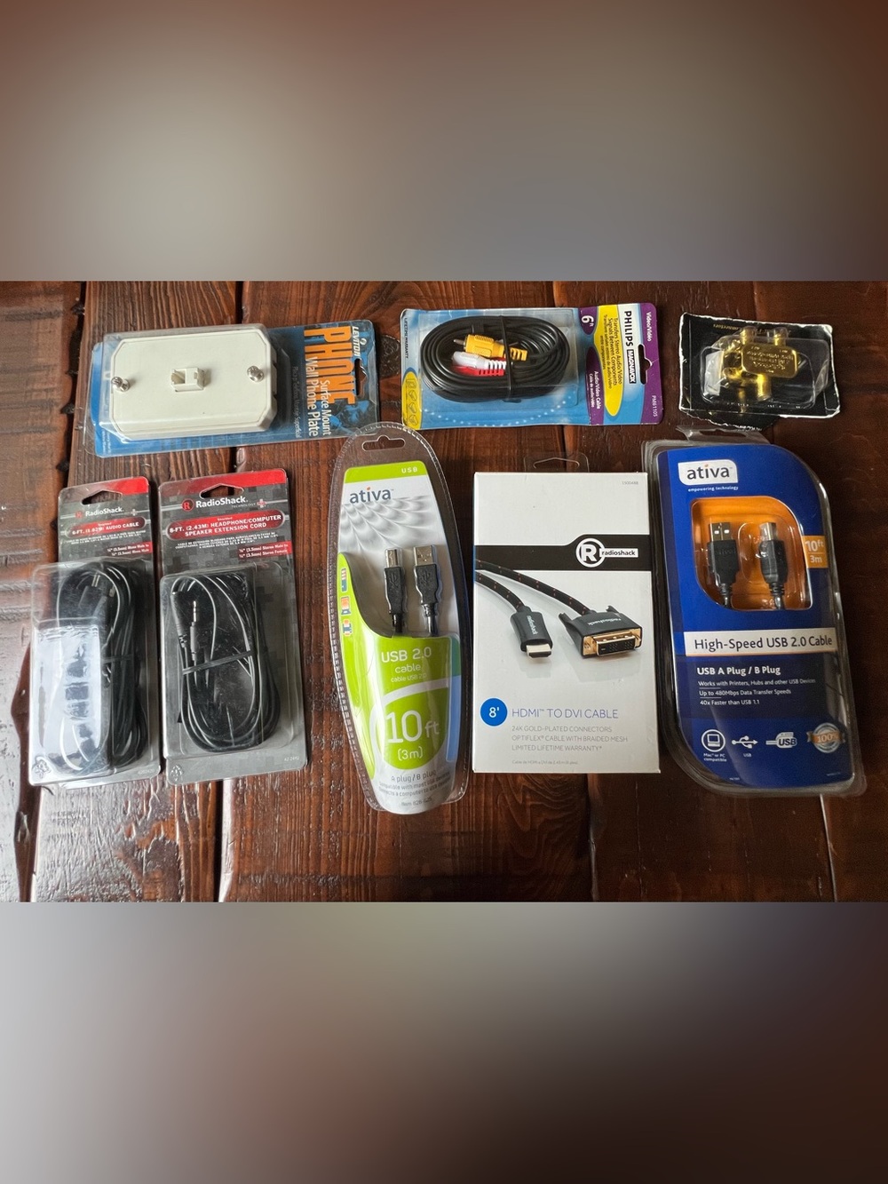 Audio Computer Headphone USB Cable Bundle